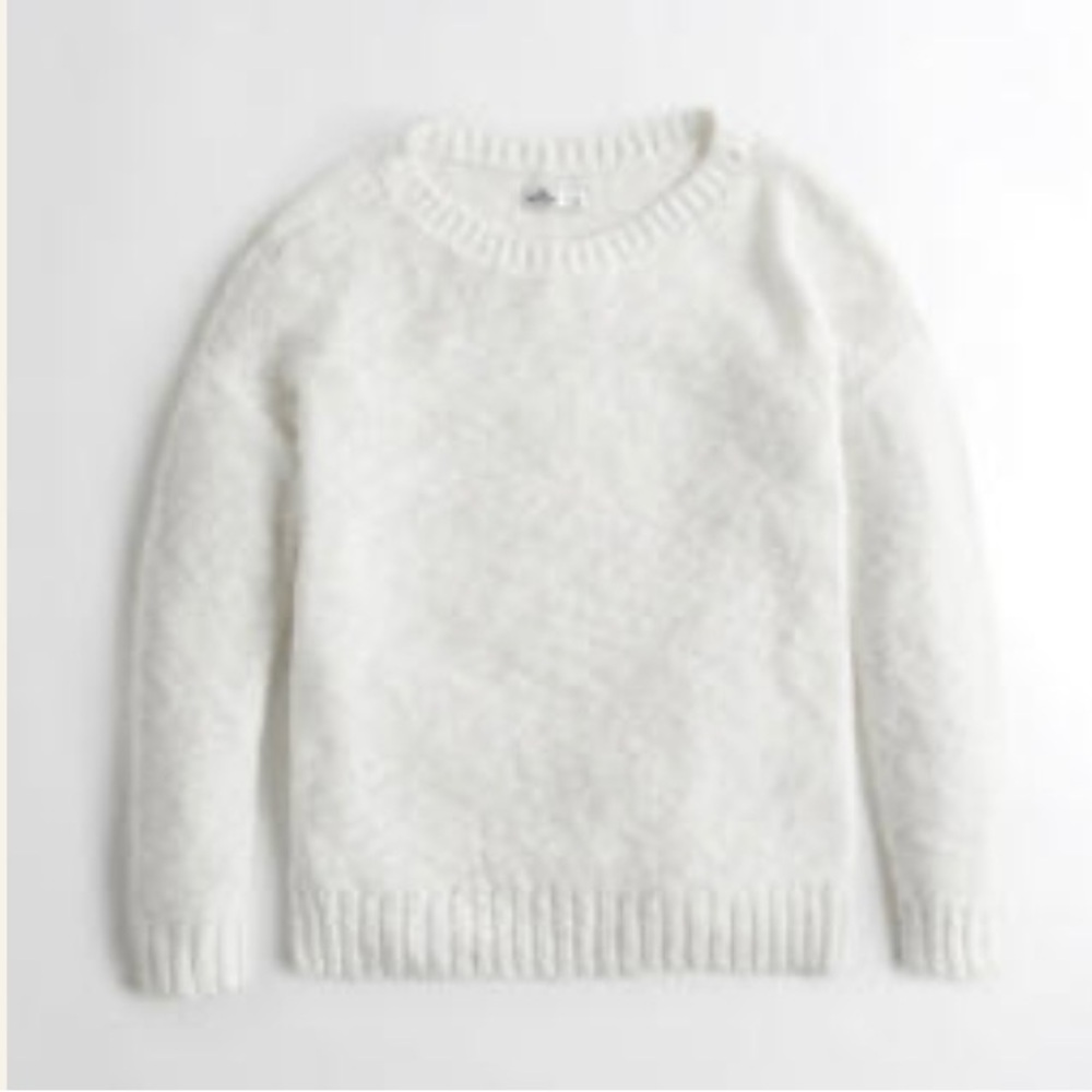 Textured Oversized Cozy White Women's Sweater